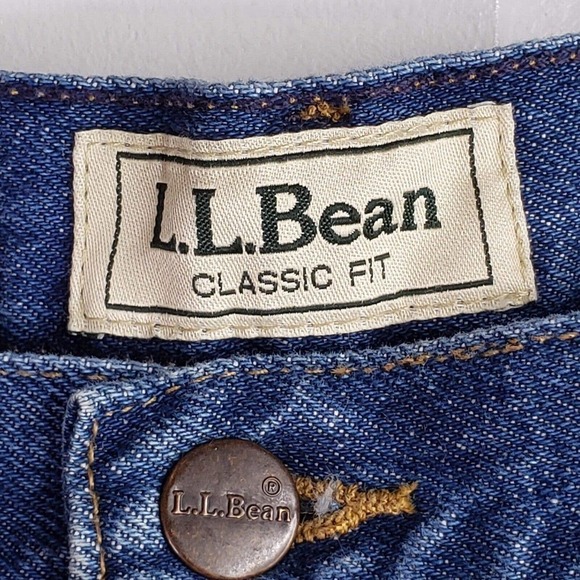 Vintage LL Bean Men’s Size 40 X 32 Fleece Lined Relaxed Fit Blue Jeans - Picture 6 of 10